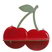Cherries Wall Shelf Pine Display Storage Rack For Living Room Bedroom