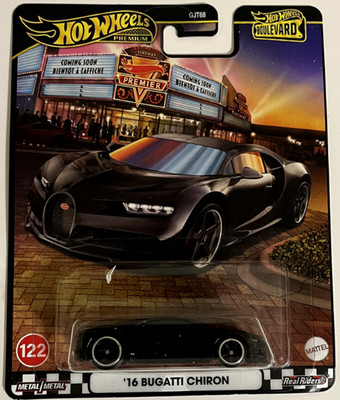 2025 Hot Wheels Premium Boulevard Black '16 Bugatti Chiron #122