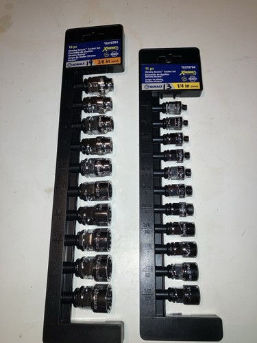 Kobalt Xtreme Access 3/8" 1/4” Drive Metric Standard Socket Sets 0379764 0379794