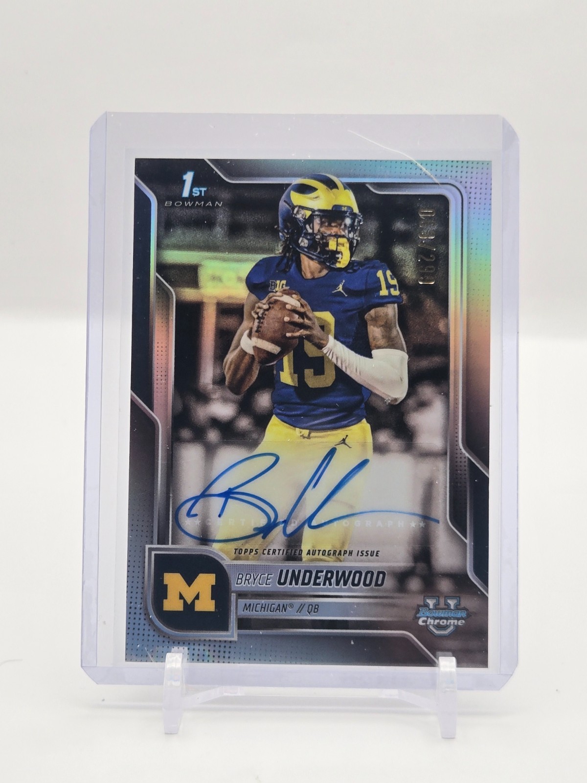 Bryce Underwood 2025 Bowman Chrome U Refractor Auto 63/299 #BCA-BUN