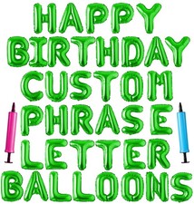 Happy Birthday Balloon Banner Custom Phrase Balloons letter 16 inch Personali...