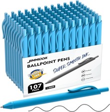 Ballpoint Pens Bulk - 107 Pcs Black Ink Pens in Bulk 1.0 Medium Point Smooth