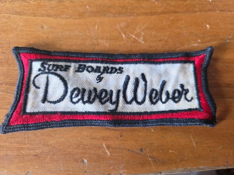 Vintage 1960s Dewey Weber Surfboard Advertising Jacket Cloth Patch 4 1/4"