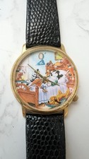 Vintage Walt Disney Exclusive Mickey Mouse Through the Years Leather Wristwatch