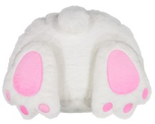 Kissen Ostern Osterhasen Popo Plüsch Dekokissen mit Füllung Zierkissen Weiß Rosa