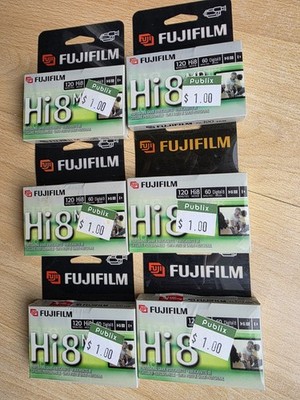 6 Fuji Film Hi8 P6-120 MP Professional Grade Hi 8 Videocassette Tapes New Sealed