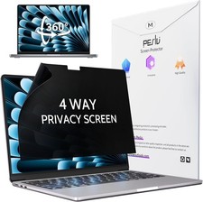 Black 360  4 Way Privacy Screen for Macbook Air 13.6  13 Inch 2022-2026 
