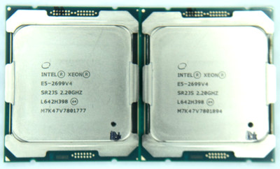 Matched Pair of Intel Xeon E5-2699 V4 2.2 GHz 22 Core (SR2JS) Processor