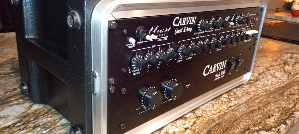 Rare Carvin Quad x Preamp and T100 Tube Combo In SKB 4U Shock Mount Case *MINT* - Image 3 of 4