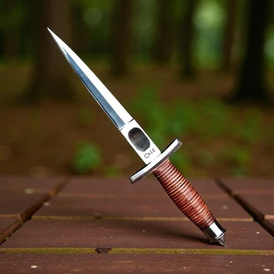 AJ SANITY V-42 FSSF Stiletto Dagger Knife Case Spike Fix Double Edge Blade Devil’s Brigade