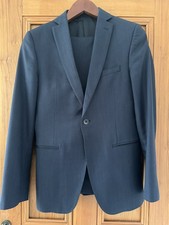TM Lewin Navy Blue Merino Wool mans suit Chest 36R Waist 30R
