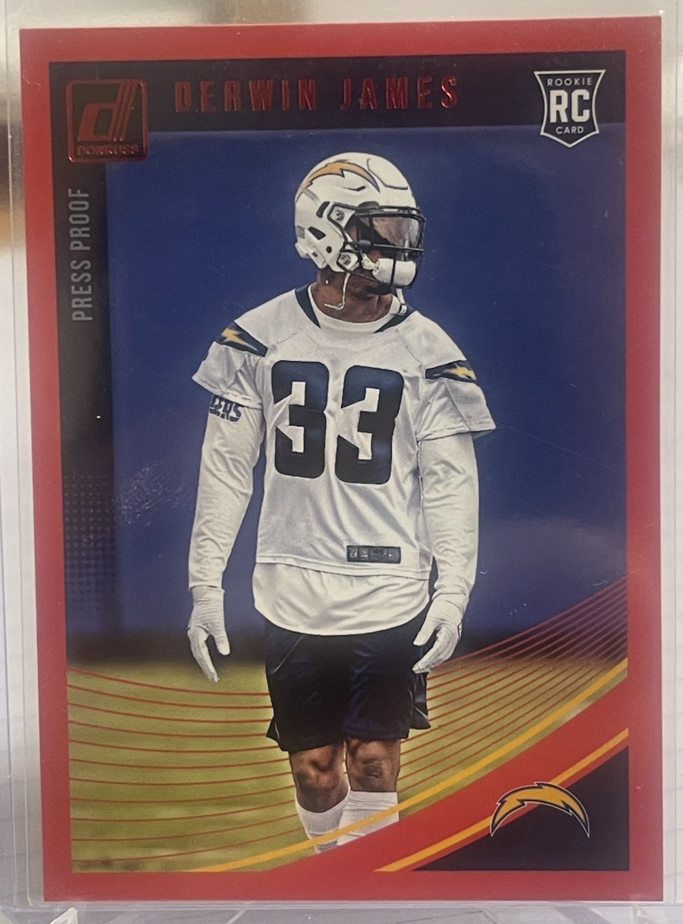 2018 Panini Donruss Rookie Press Proof Red Derwin James #358 Chargers Card FSU