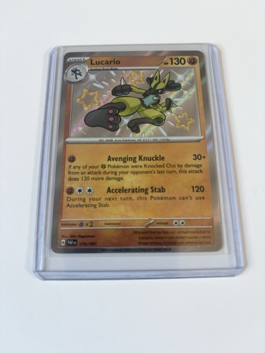 Lucario 174/091 PAF Paldean Fates Shiny Rare Pokemon Card - NM