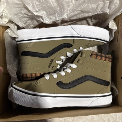 Vans Filmore VansGuard Cozy Plaid Olive/White Boy's Hi Top Shoes - Size 13 NWB
