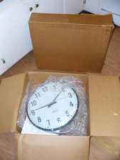 RareFind Large Lathem ISC15RFA Wall Clocks Metal Frame w Safety Enclosure Unused