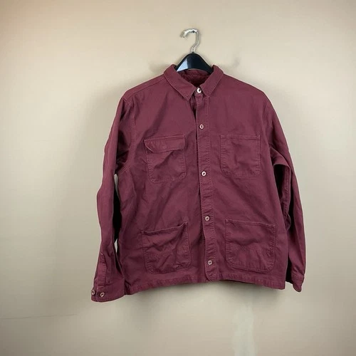 Orvis Corduroy Jacket Men XL Pinwale Shacket Barn Chore Gold Button Red
