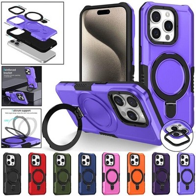 Fr iPhone 16 15 14 13 12 11 Pro Max 8 Plus Shockproof Rotating Stand Case Cover[