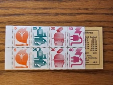 Germany Deutsche Bundespost Booklet 5pf 25pf 30pf 40pf Security Stamps