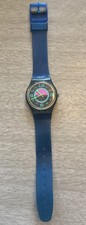 Swatch Green Room GN103 watch 1988 Vintage 80s/90s New Battery Blue Band