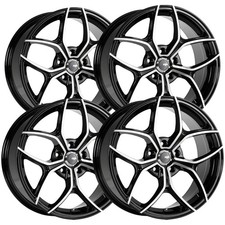 Set Of 4 Revolution Racing Rr41 17x7.5 5x100 40mm Blackmachined Wheels Rims