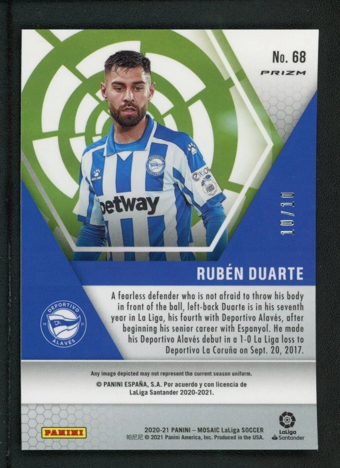 2020-21 RUBEN DUARTE 10/10 PANINI MOSAIC LALIGA SANTANDER GOLD - Image 2 of 2
