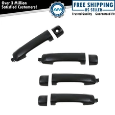 Front Rear Outside Smooth Black Door Handle Kit Set of 4pc for Tundra Crew Max