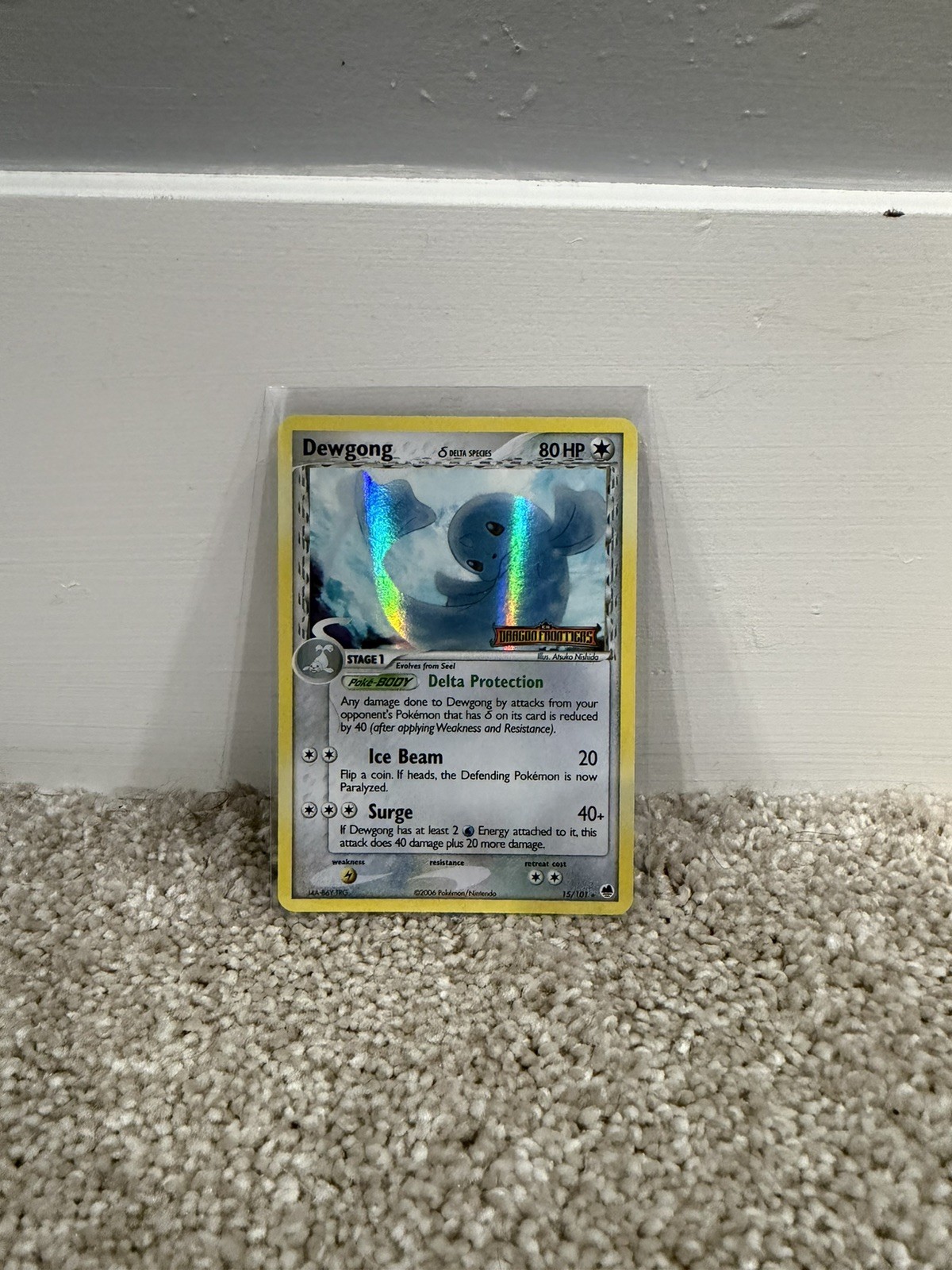 Dewgong 15/101 Dragon Frontiers **LP** Reverse Holo Stamped Pokemon 2006
