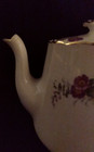 Teapot WS George Argosy Ivory Pink Rose 289 D vintage Gold trim D handle Scallop — photo 7