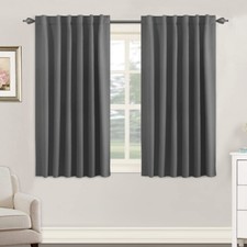 H.VERSAILTEX Blackout Curtains Thermal 52"W x 45"L Pack of 2 , Bluish Gray