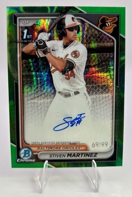 Stiven Martinez 2024 1st Bowman Chrome AUTO GREEN Lava REFRACTOR /99 #CPA-SM