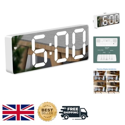 Eleganter Multi-Display Spiegelwecker mit Datum & Temperatur, USB-betrieben