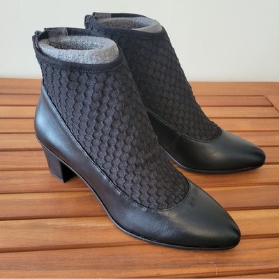 NIB Lori Goldstein Clemence Black Bootie with Sock Detail Size 6 1/2