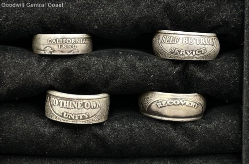 99.9 Silver 4 Vintage Coin Rings 1 W/California 1850