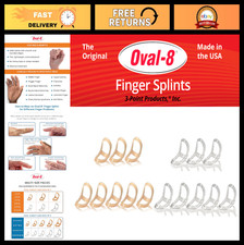 Multi-Size Oval Finger Splints Pack of 3 - Sizes 6, 7, 8 for Joint Support