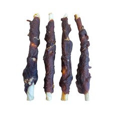 Rinderhaut Rolle mit Entenbrust - Premium Snack für Hunde - auch für Welpen