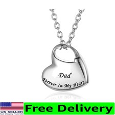 Forever In My Heart Cremation Urn Necklace - 21 Inch Stainless Steel Keepsake