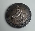 1987 Engelhard 1 oz Silver Round American Prospector .999 Fine - Dark Finish