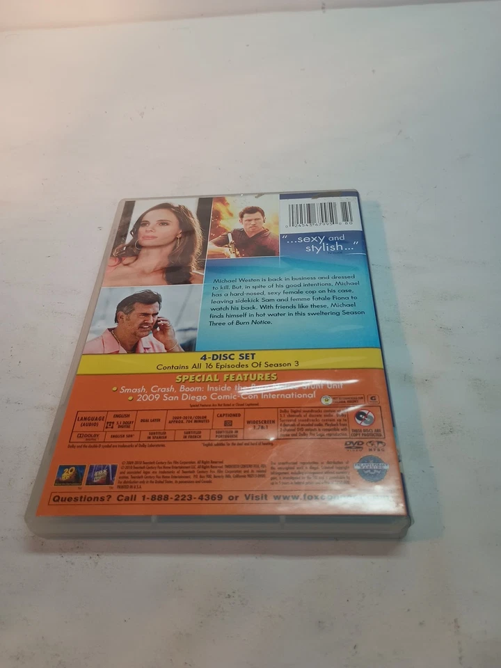 Selling Untested As Is (1) Pre-owned Vintage Burn Notice: Season 3 . - Image 2 of 4