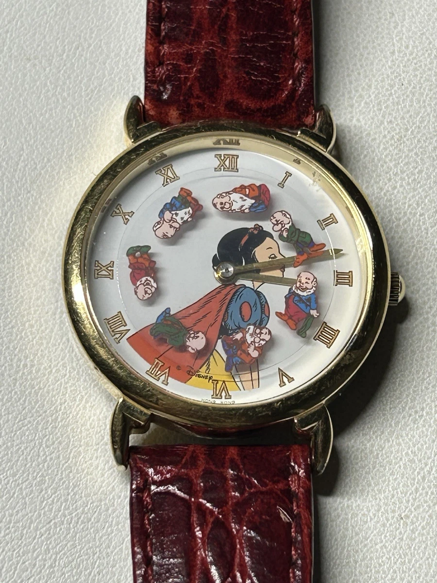1990\'s Pedre Disney Store Excl Snow White and the seven dwarfs watch Disney Watch Snow White Kissing 7 Dwarfs Animated Pedre  main image 3
