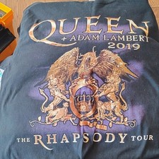Queen + Adam Lambert 2019 Rhapsody Tour Fruit of the Loom HD Cotton T-Shirt M