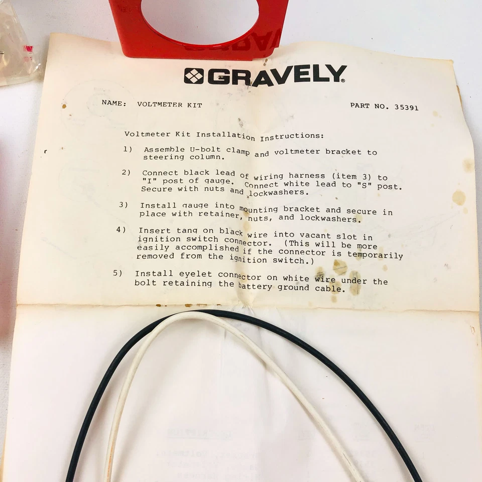 Kit Voltímetro Gravely 35391 Para Unidades de Potencia Pro Master 35393 Calibre 35394 Arnés Foto 2 de 4