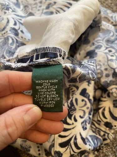 Gonna donna taglia 14 Lauren Ralph Lauren batik blu e bianca paisley preppy - Foto 5 di 6