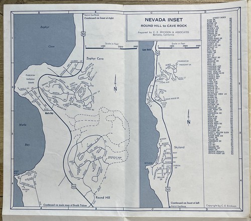 Lake Tahoe Erholungsgebiet und South Tahoe Straßenkarte, um 1954 - 1964 - Bild 5 von 9