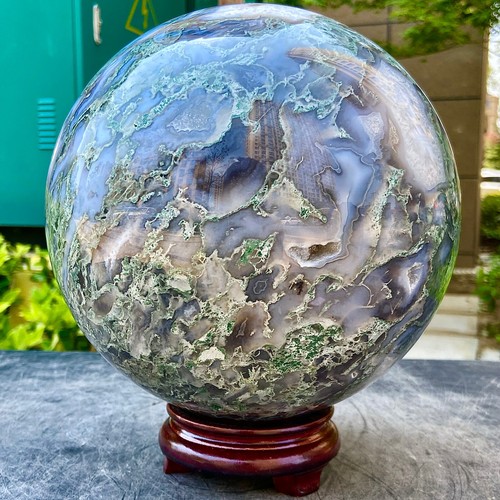 20.78LB Natural Water Grass Agate Crystal Ball Quartz Energy Ball - 第 4/23 張圖片