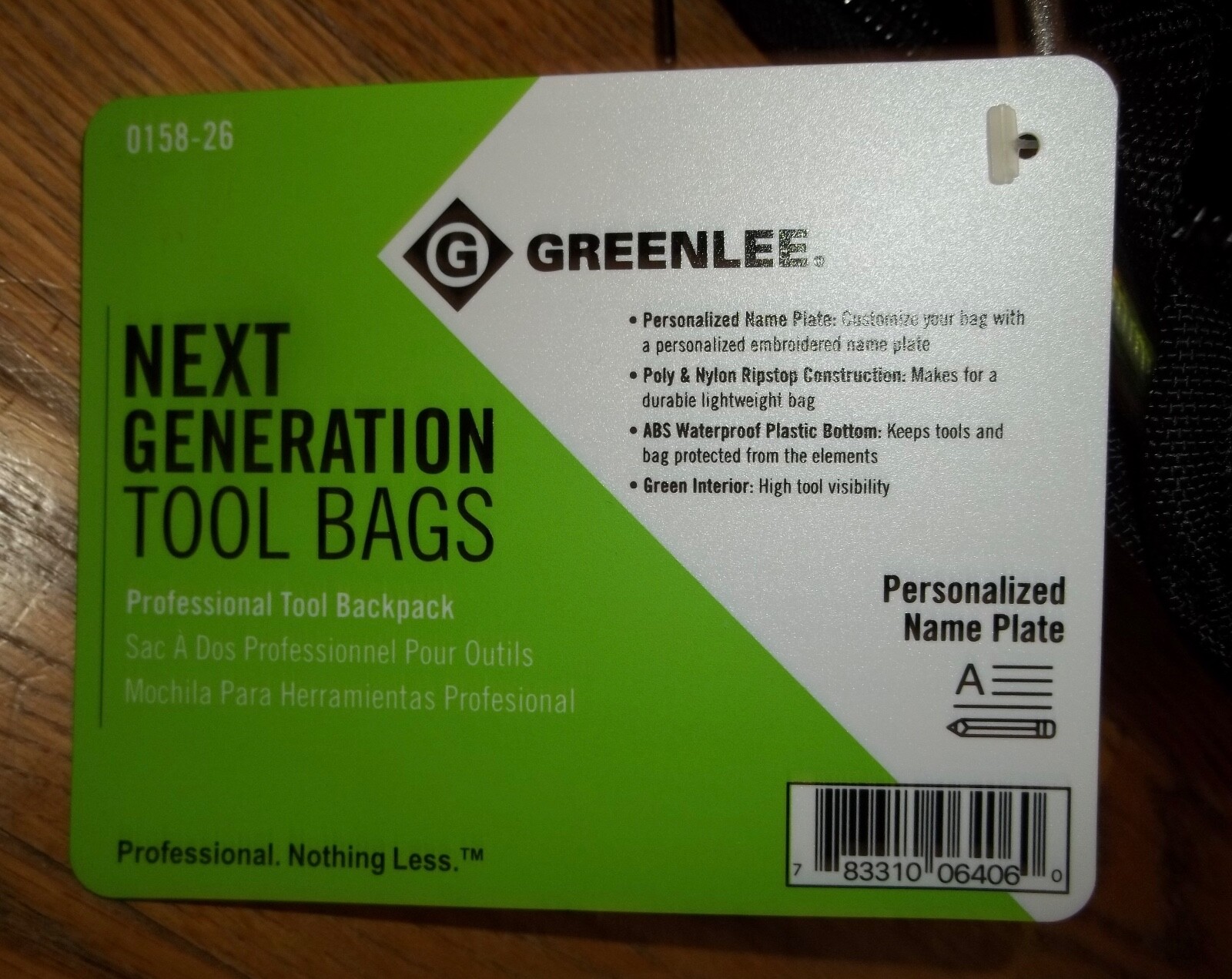 Greenlee 015826 Professional Tool Bag / Backpack 30 Pocket Poly/Nylon