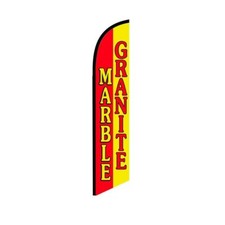 Marble Granite RedYellow Swooper Flutter Feather Flag  3ft W x 11.5ft Tall
