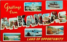 Vintage Postcard Arkansas AR Greetings From Land Of Opportunity Multi-View