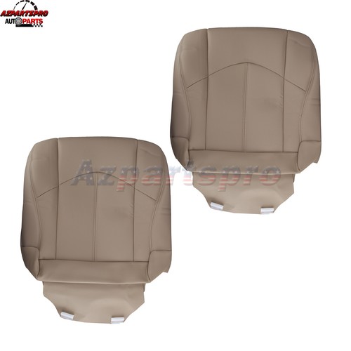 Driver & Passenger Bottom Leather Seat Cover Skin Tan For 19992003