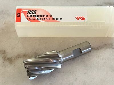 New YG / YG-1 (E1032116) 1-1/4'' x 3/4'' x 2'' x 4-1/4'' SE 6FL HSS End Mill #04190
