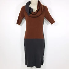 NWT W By Worth Ribbed Knit Color Block Dress Sz SP(Petite)w Infinity Scarf